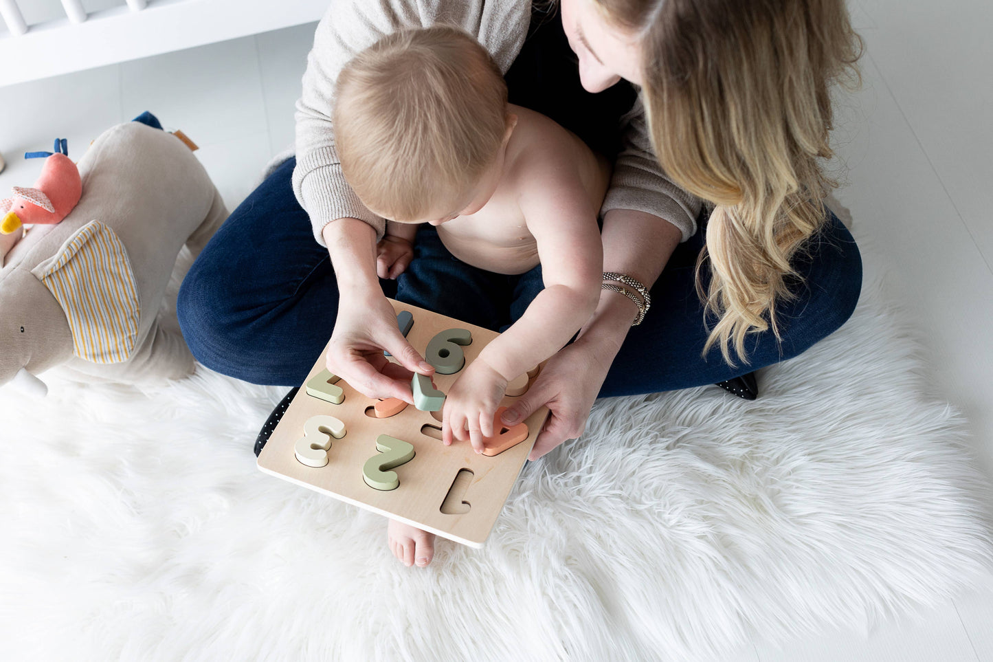 Wooden Numbers Puzzle, Montessori Learning Toy