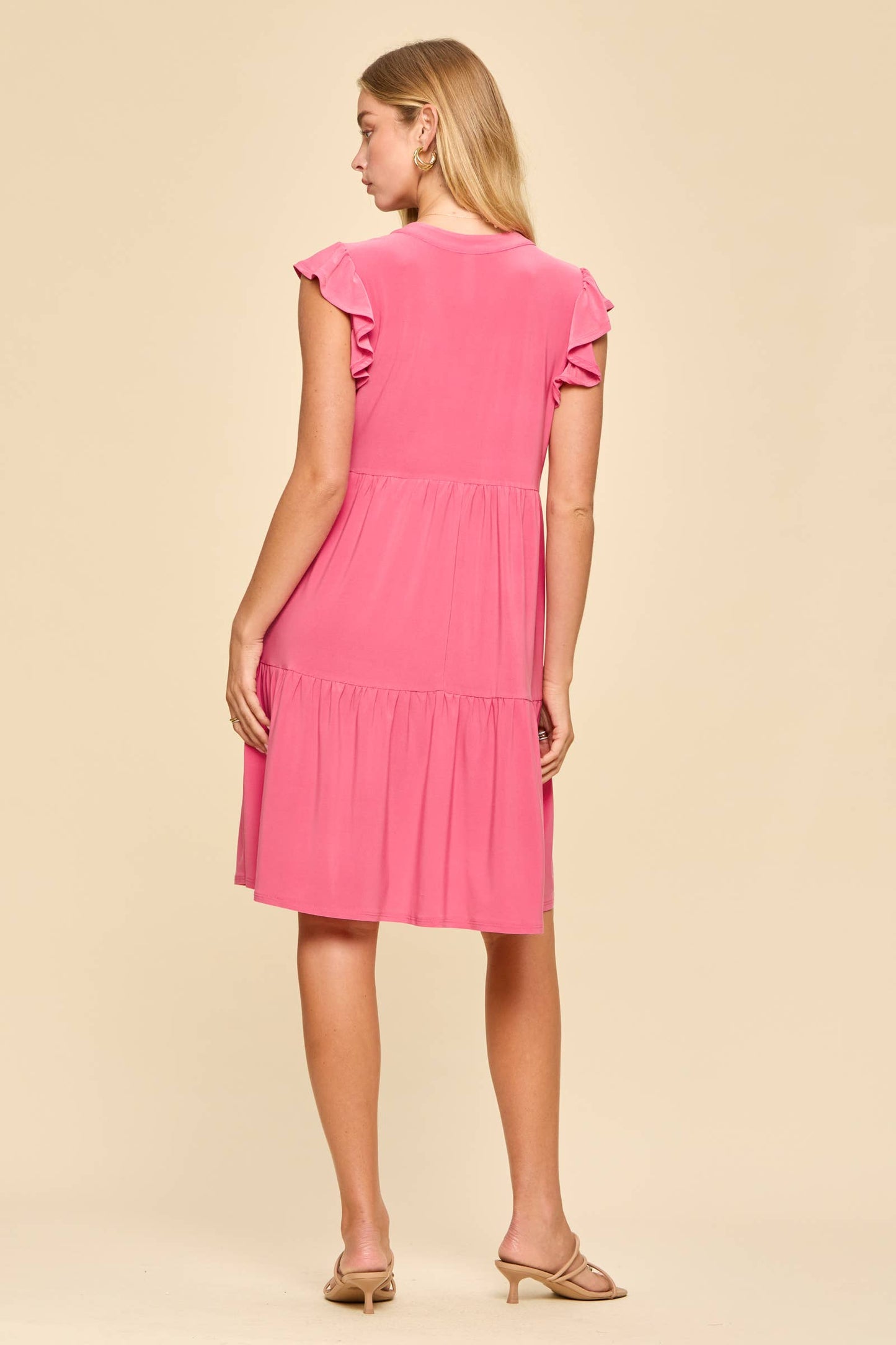 Flutter Sleeve Tiered Forever Dress