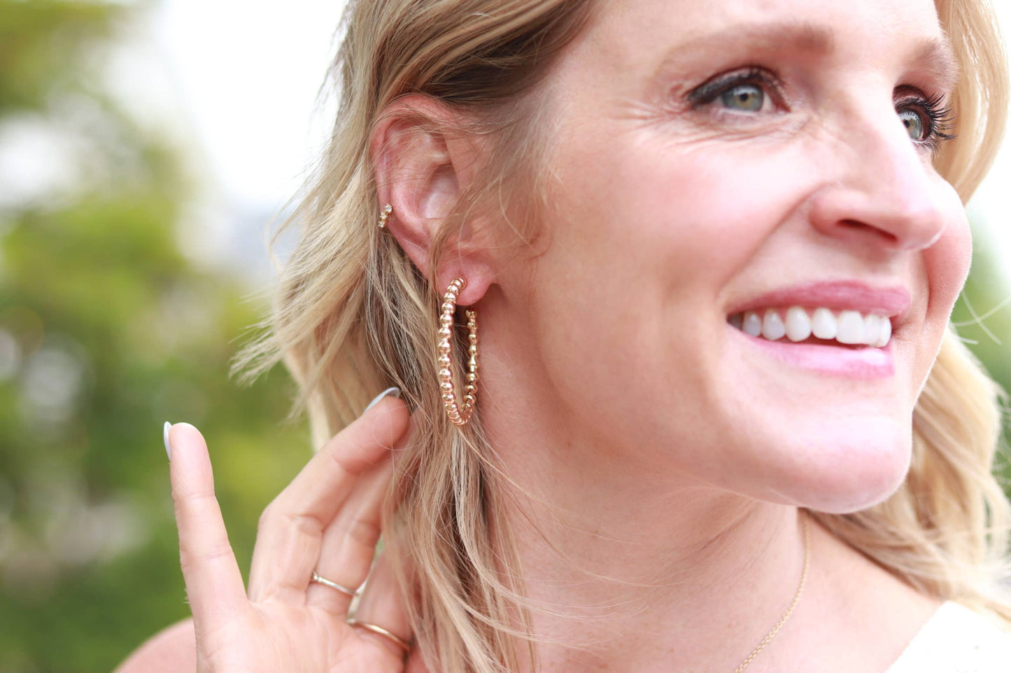 Gold Ball Hoop Earrings | Classic Gold Hoops