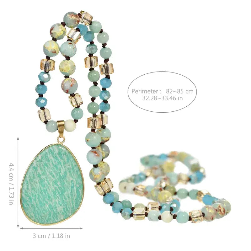 Stone Pendant Crystal Necklace