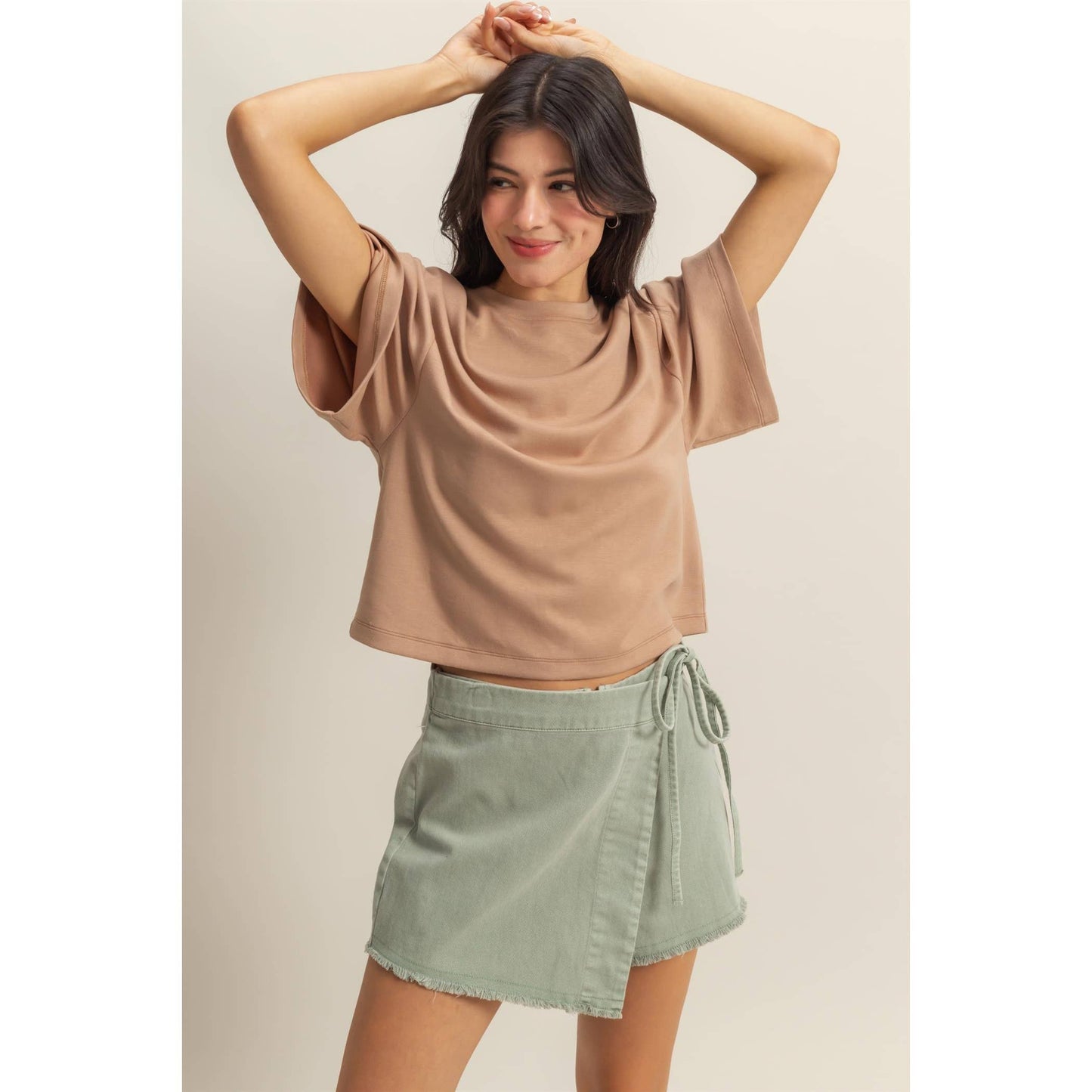 Double Knit Drop Shoulder Everyday Basic Top