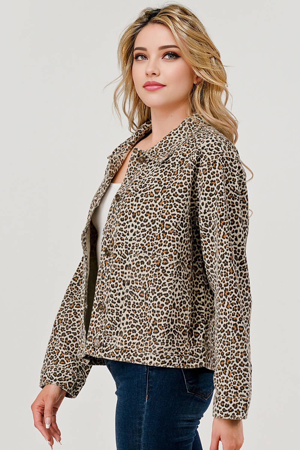 Leopard Print, Animal Print Denim Jacket