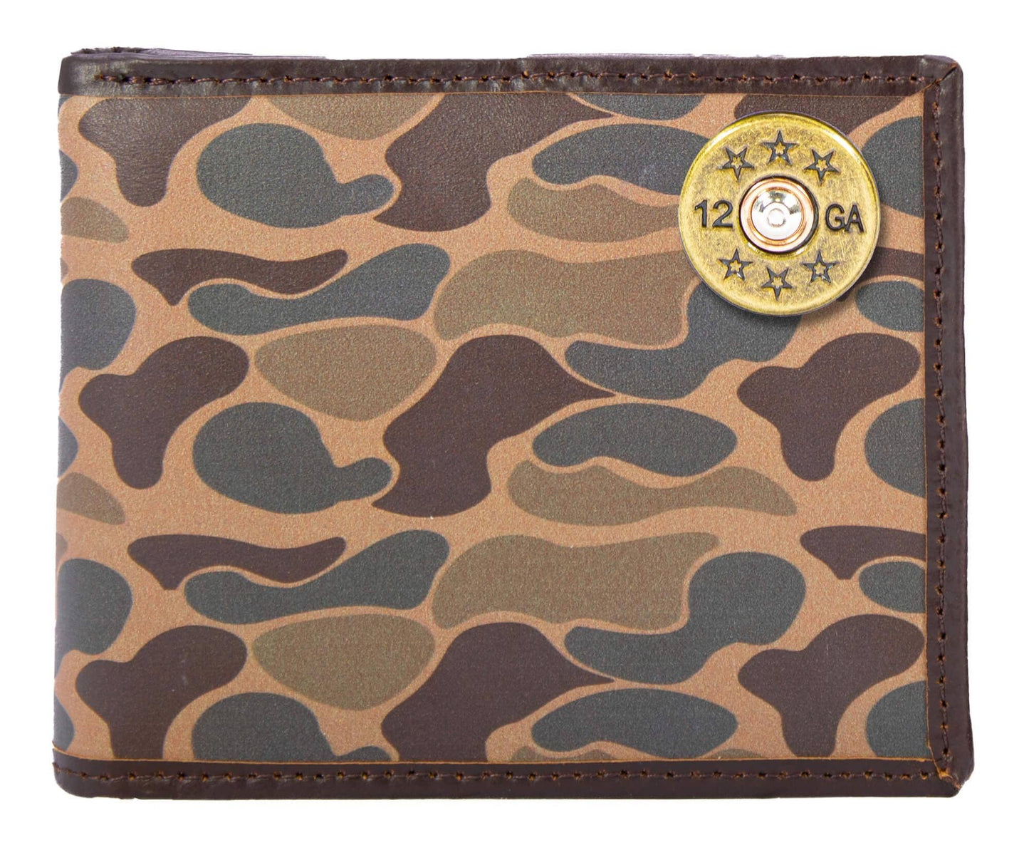 Shot Men's Bifold Old School Camo Leather Wallet.