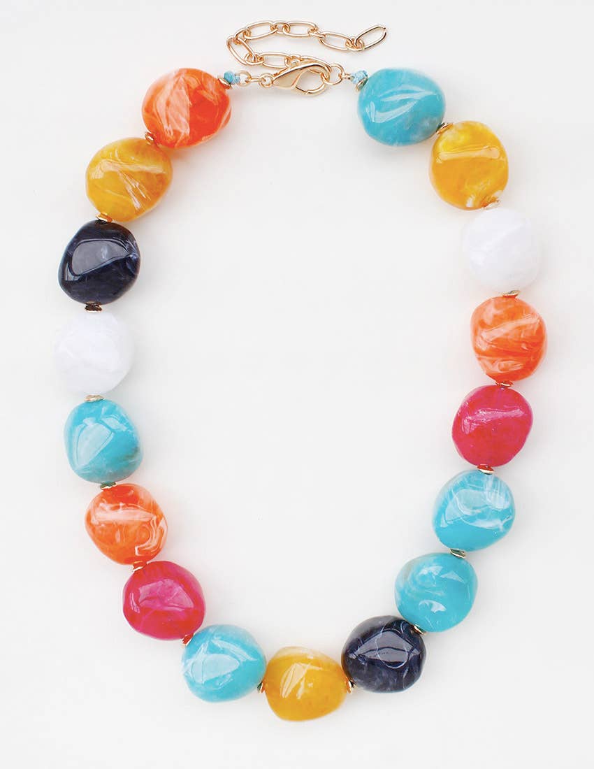 N26101 Bold Beaded Statement Necklace (18")