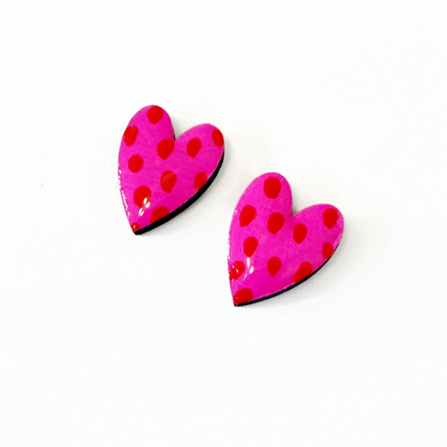 Pink and Red Heart Small Stud Earring - Valentine's Day