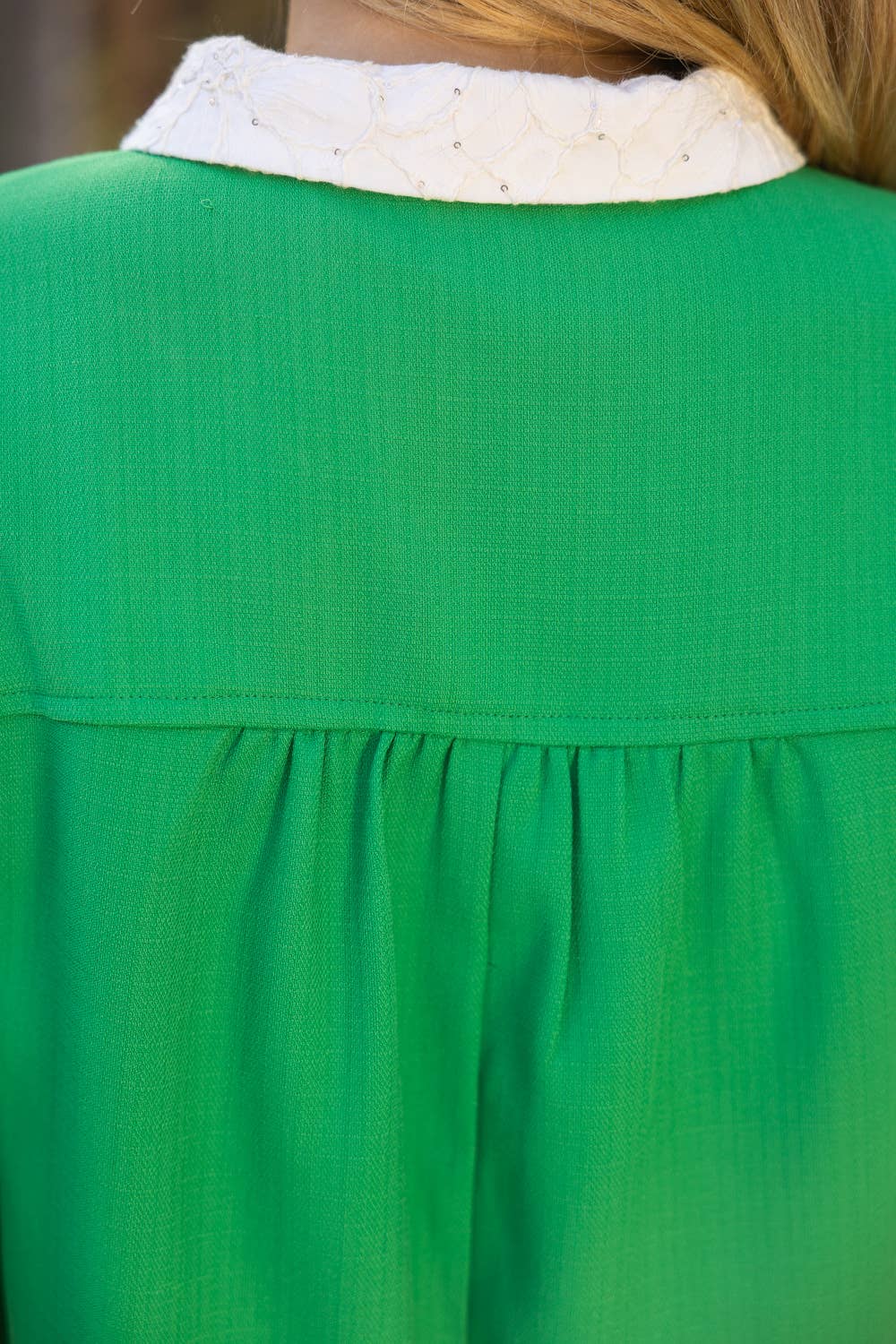 36274 Contrast Scallop Detailed Placket Mini Shirt Dress