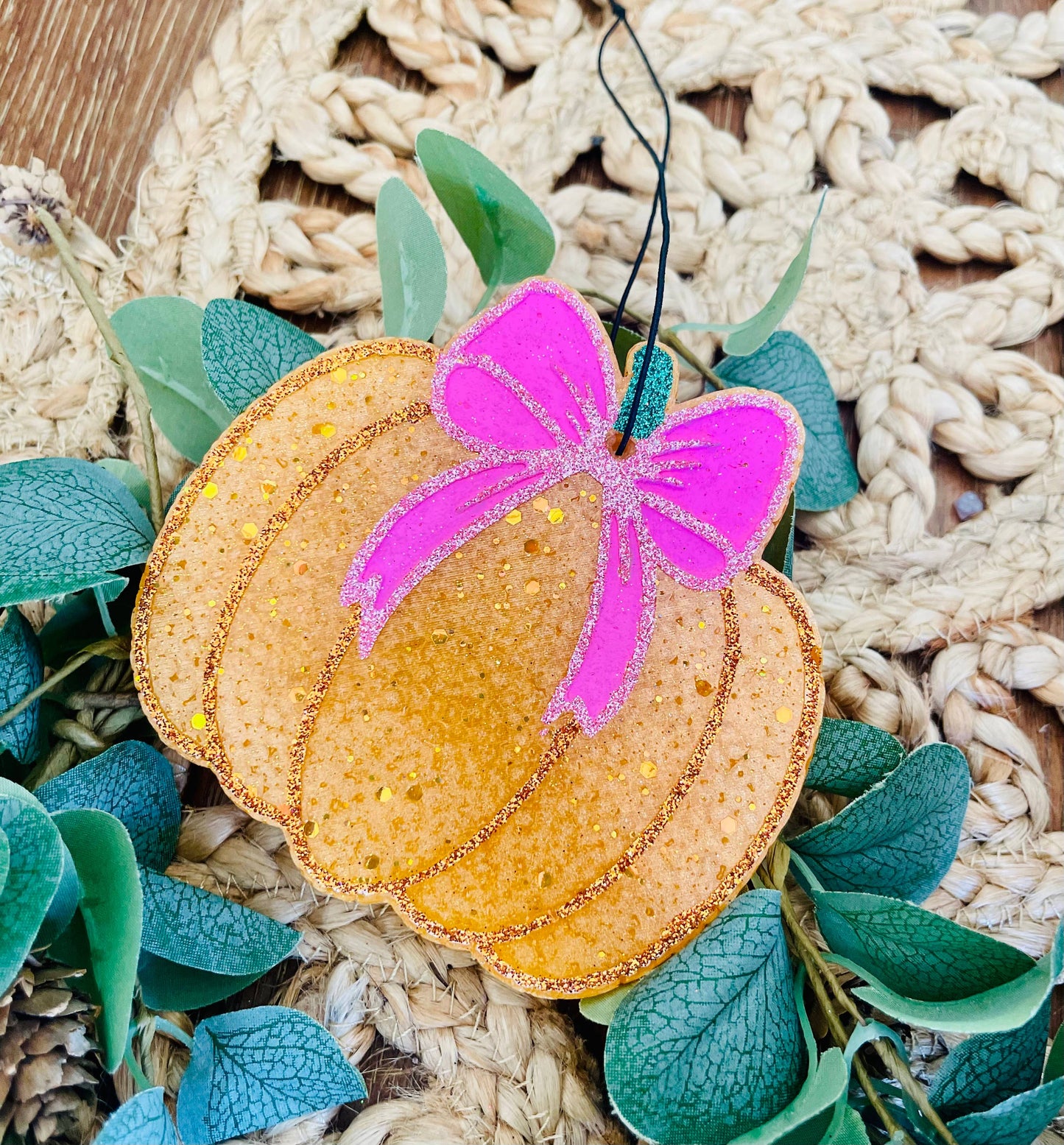 Bow Pumpkin Car Freshie 