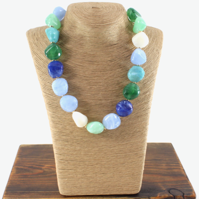 N26101 Bold Beaded Statement Necklace (18")