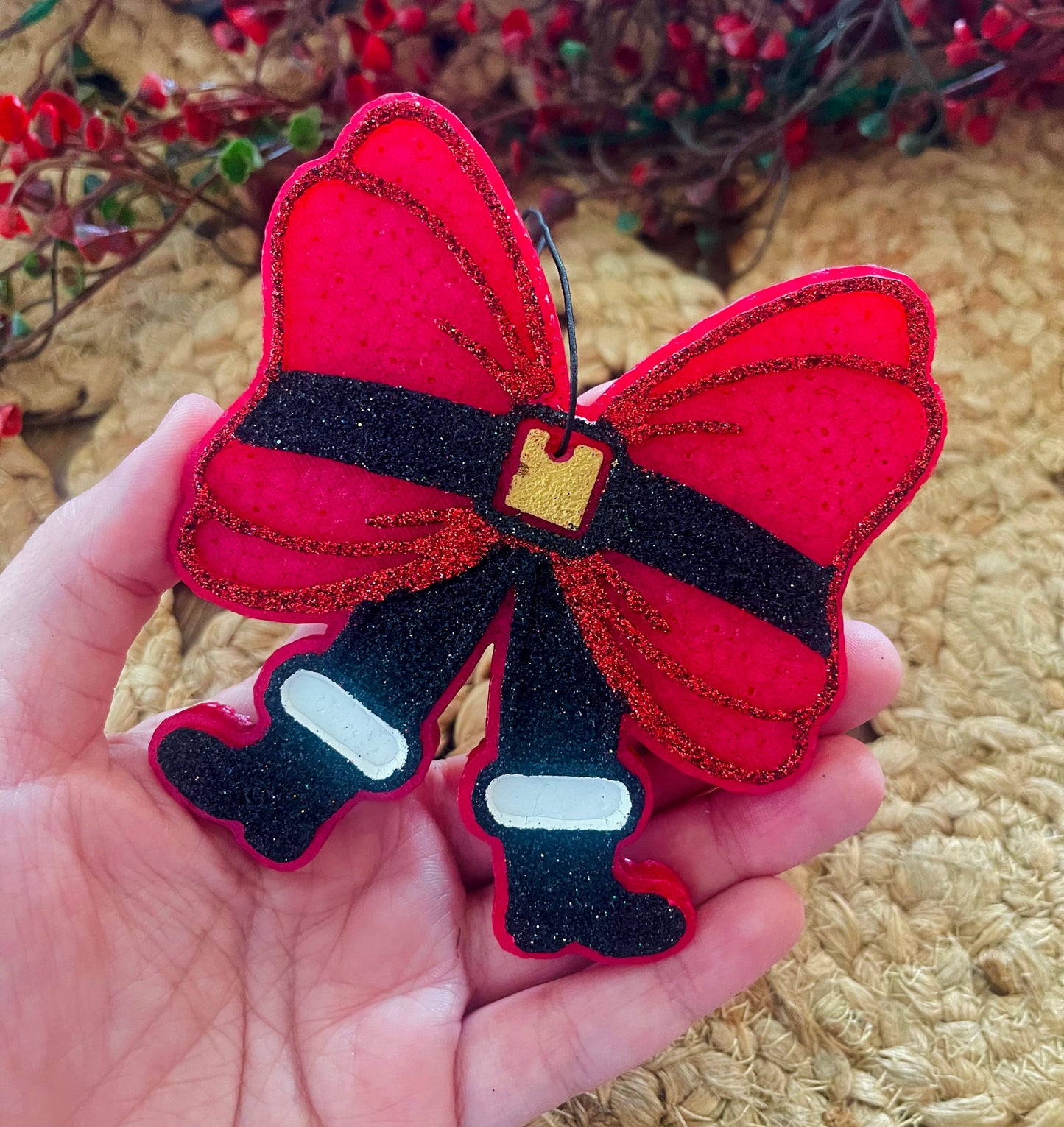 Santa Bow Car Freshie 