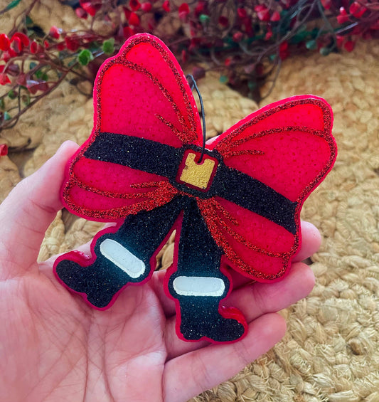 Santa Bow Car Freshie 