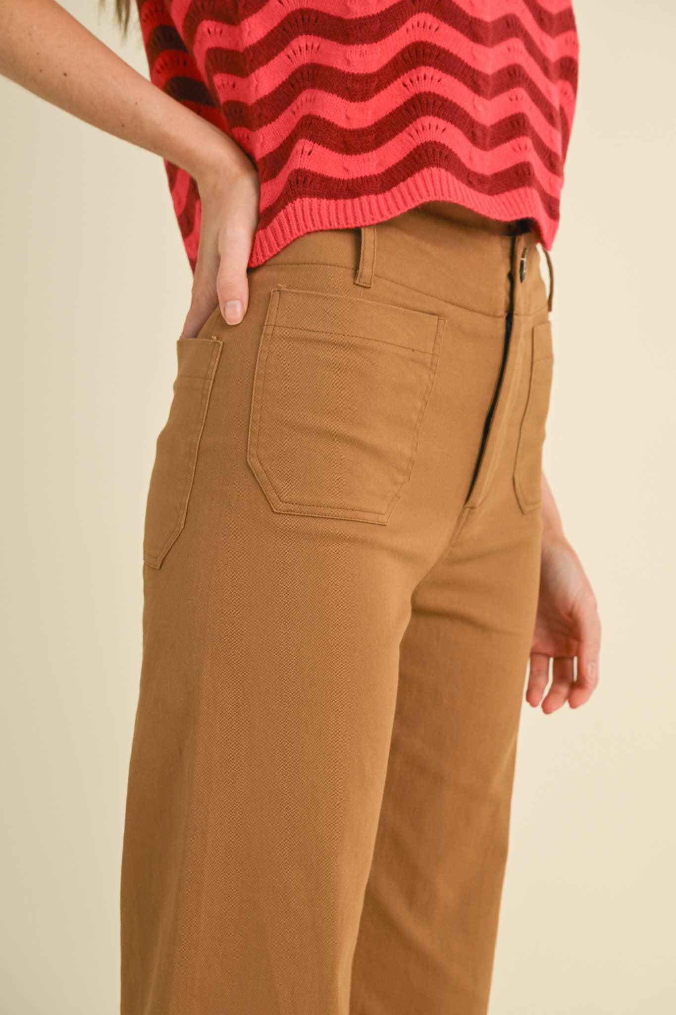 HIGH WAIST CROPPED WIDE LEG PANTS MP3303