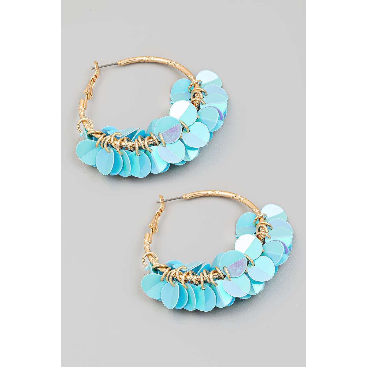 Shiny Multi Sequin Hoop Earrings