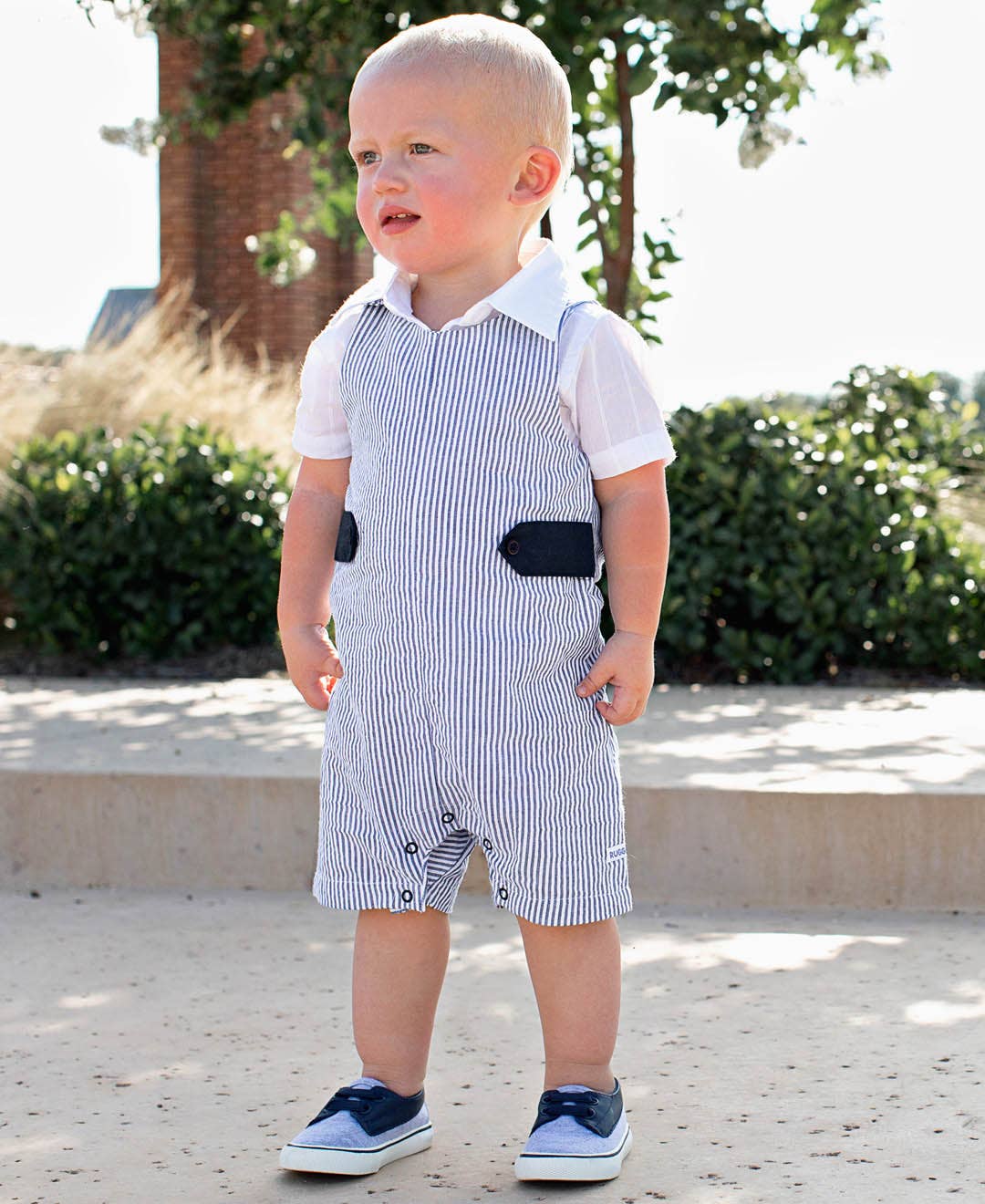 Baby Boys Classic Blue Seersucker Classic Jon Jon