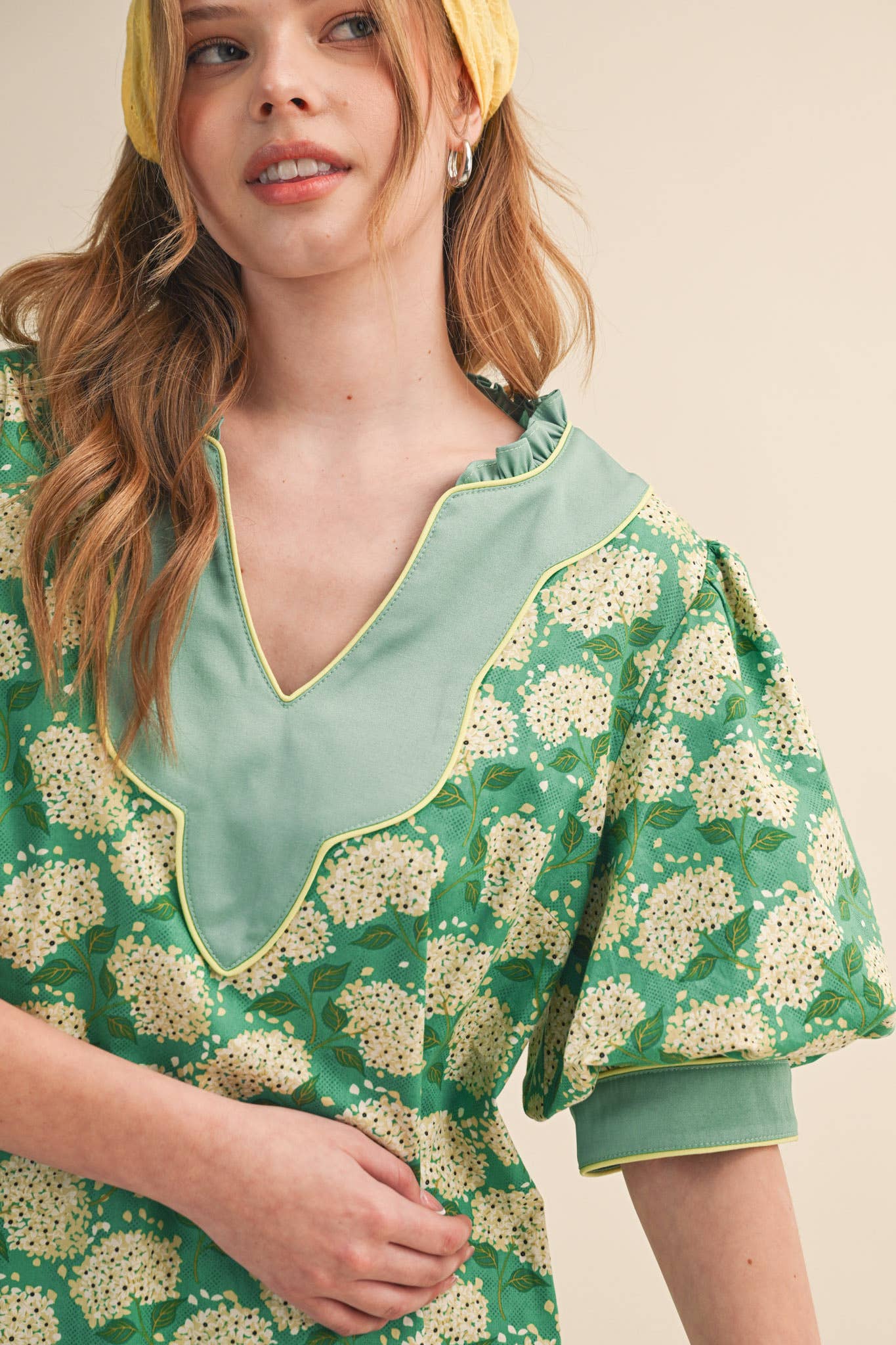 FLORAL PRINT PUFF SLEEVE A-LINE MINI DRESS MDR4855