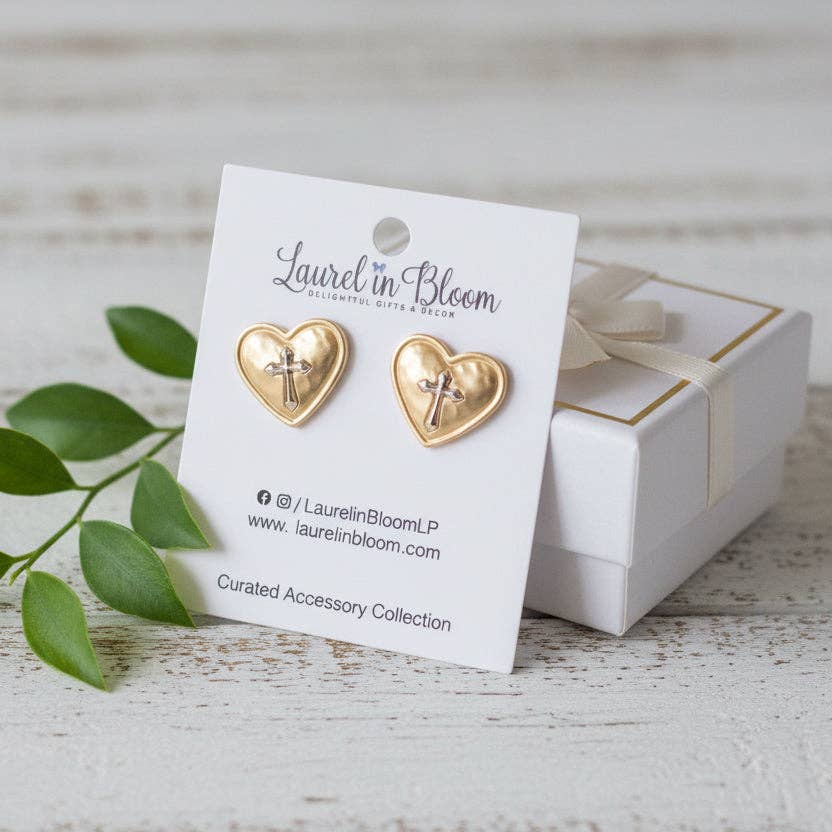 No Greater Love Cross Earrings