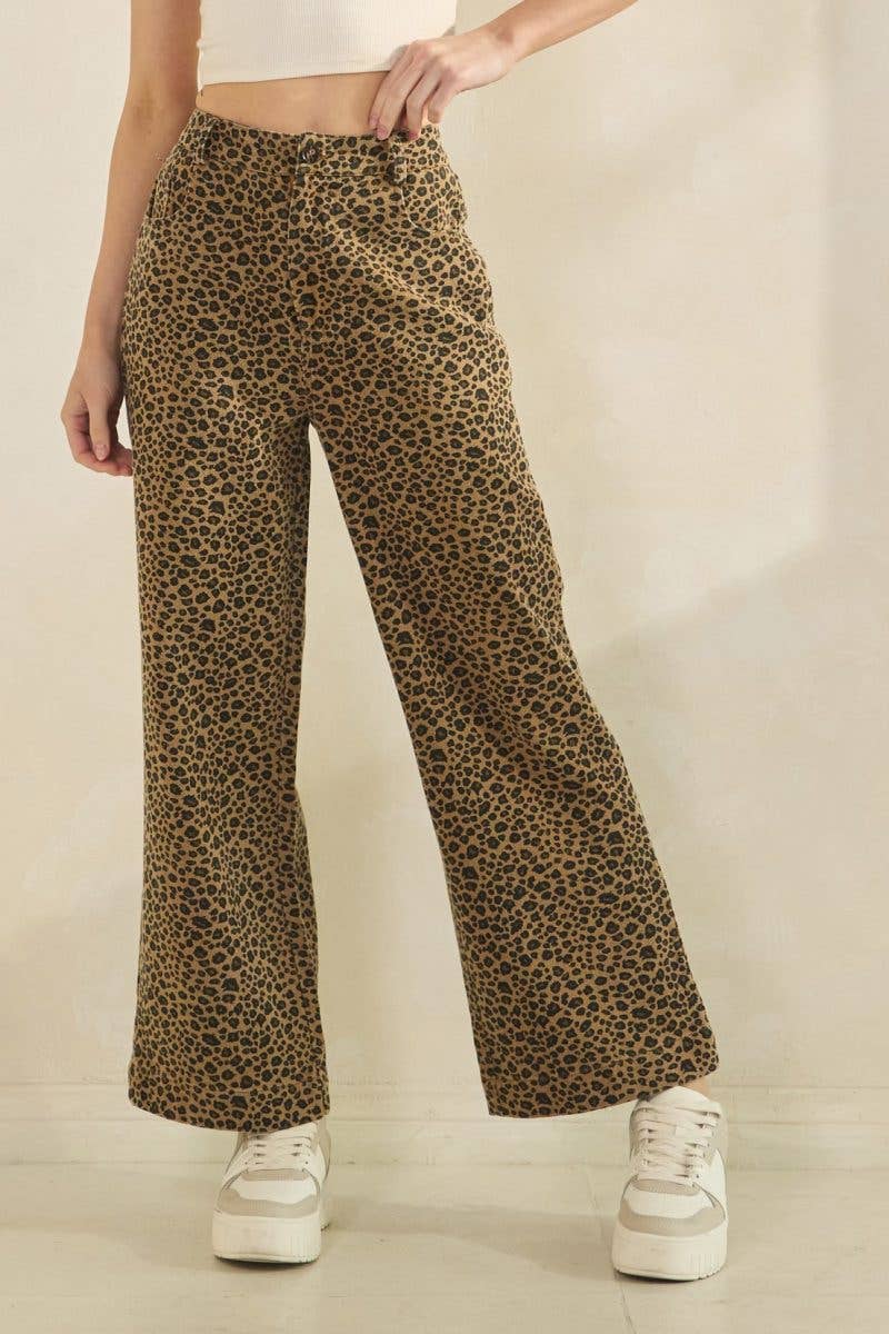 Wild Side Leopard Wide-leg Pants