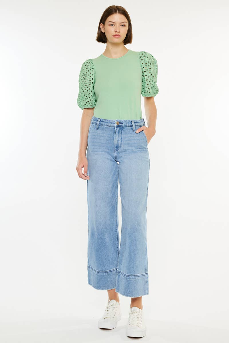 OPEN PACK HIGH RISE CROPPED WIDE LEG-KC9400M