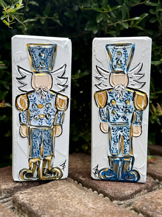 Chinoiserie style nutcracker on wood block grand millennial 