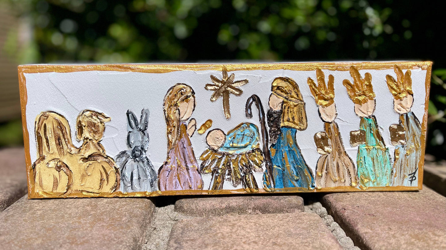 Nativity scene on canvas