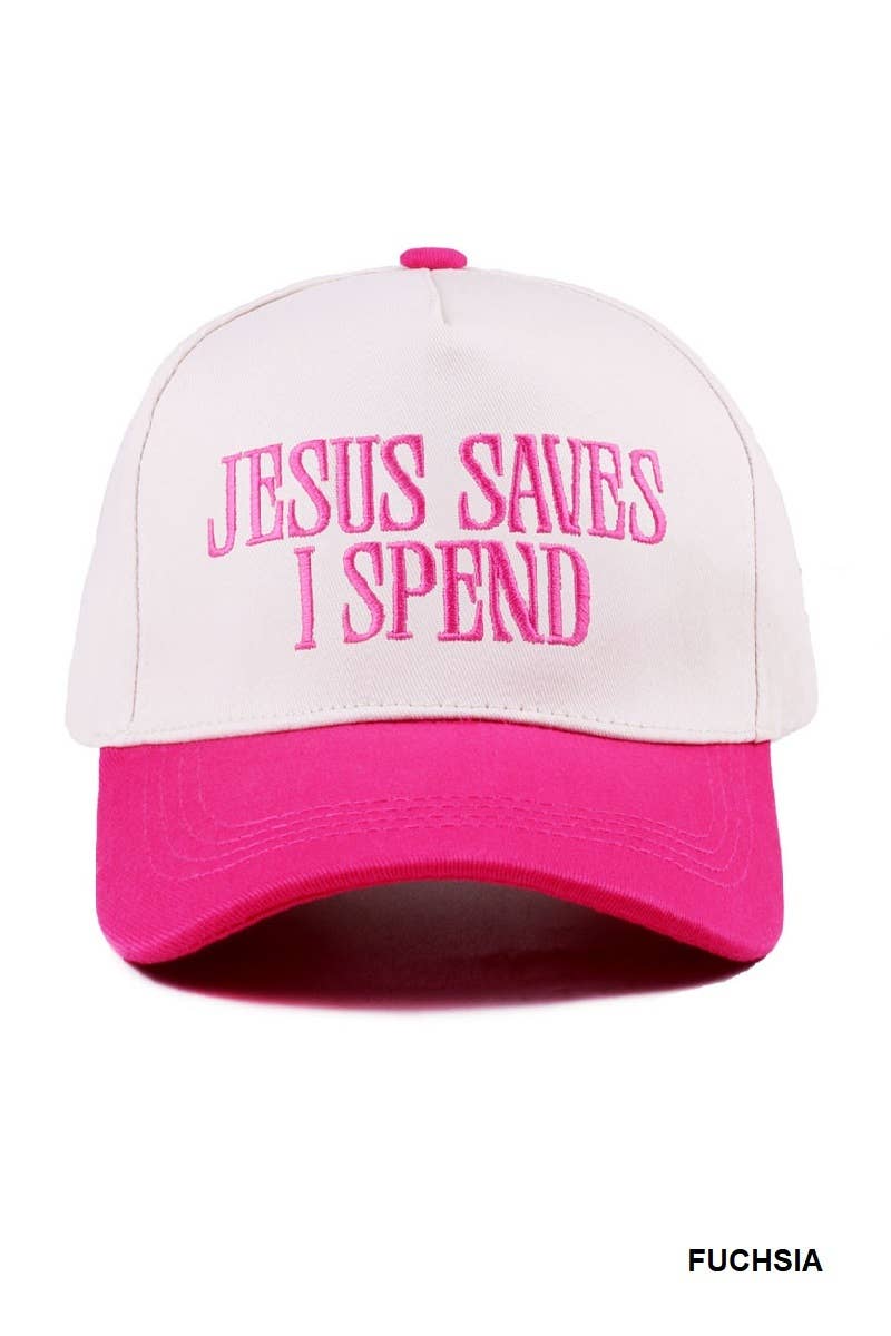 Jesus Saves I Spend Two Tone Canvas Cotton Cap