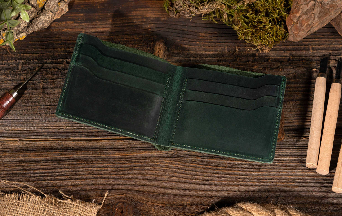 Leather Wallet,  Bifold Wallet, Handmade Wallet for Men