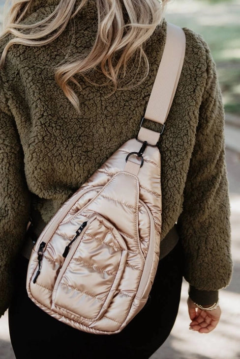 Champagne Metallic Sling Bag