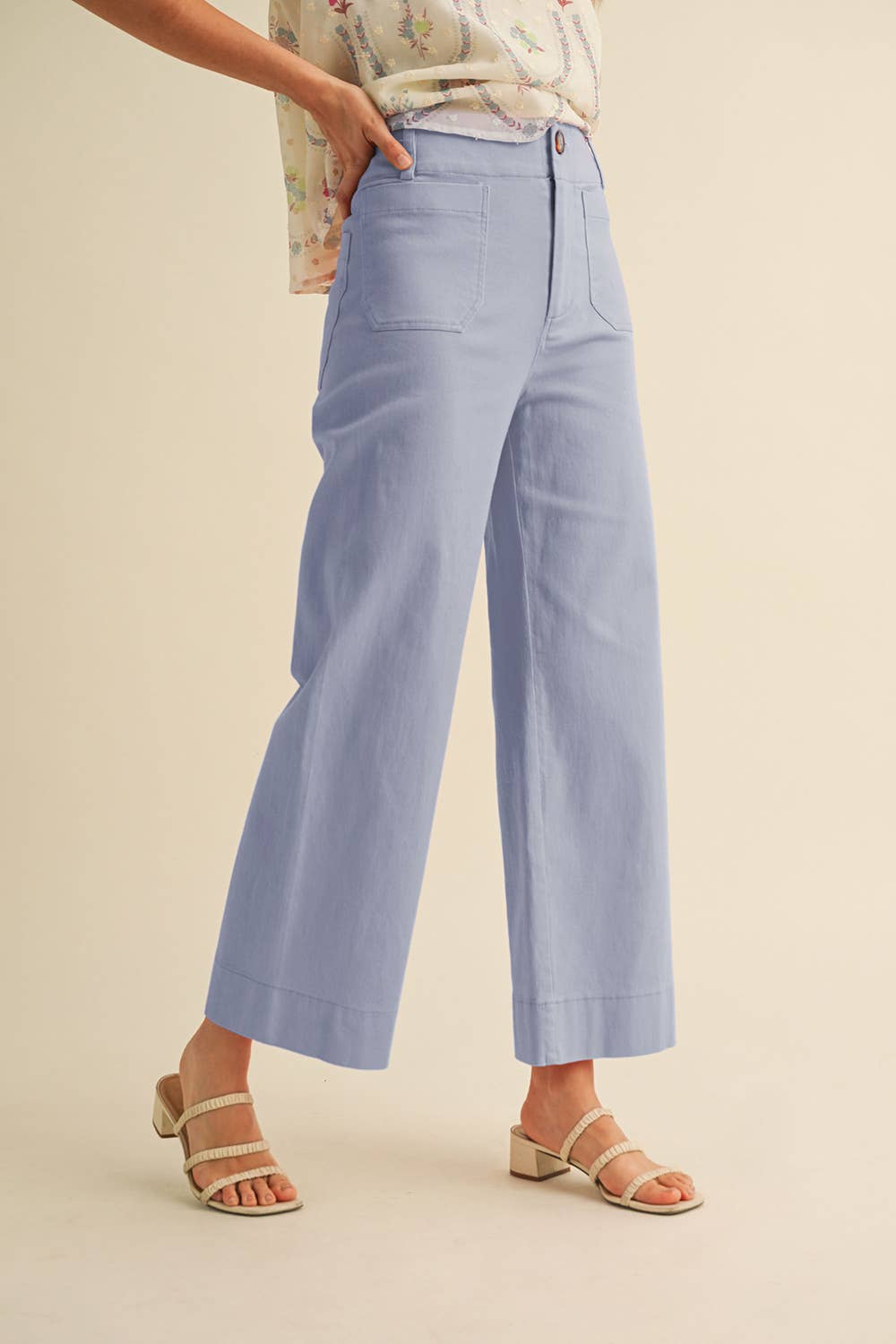 HIGH WAIST CROPPED WIDE LEG PANTS MP3303