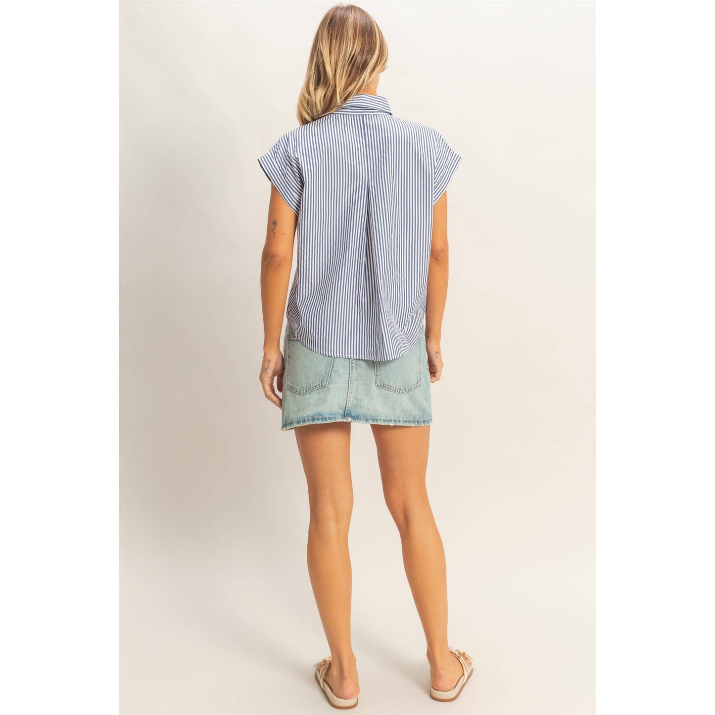 Button-Up Striped Shirt