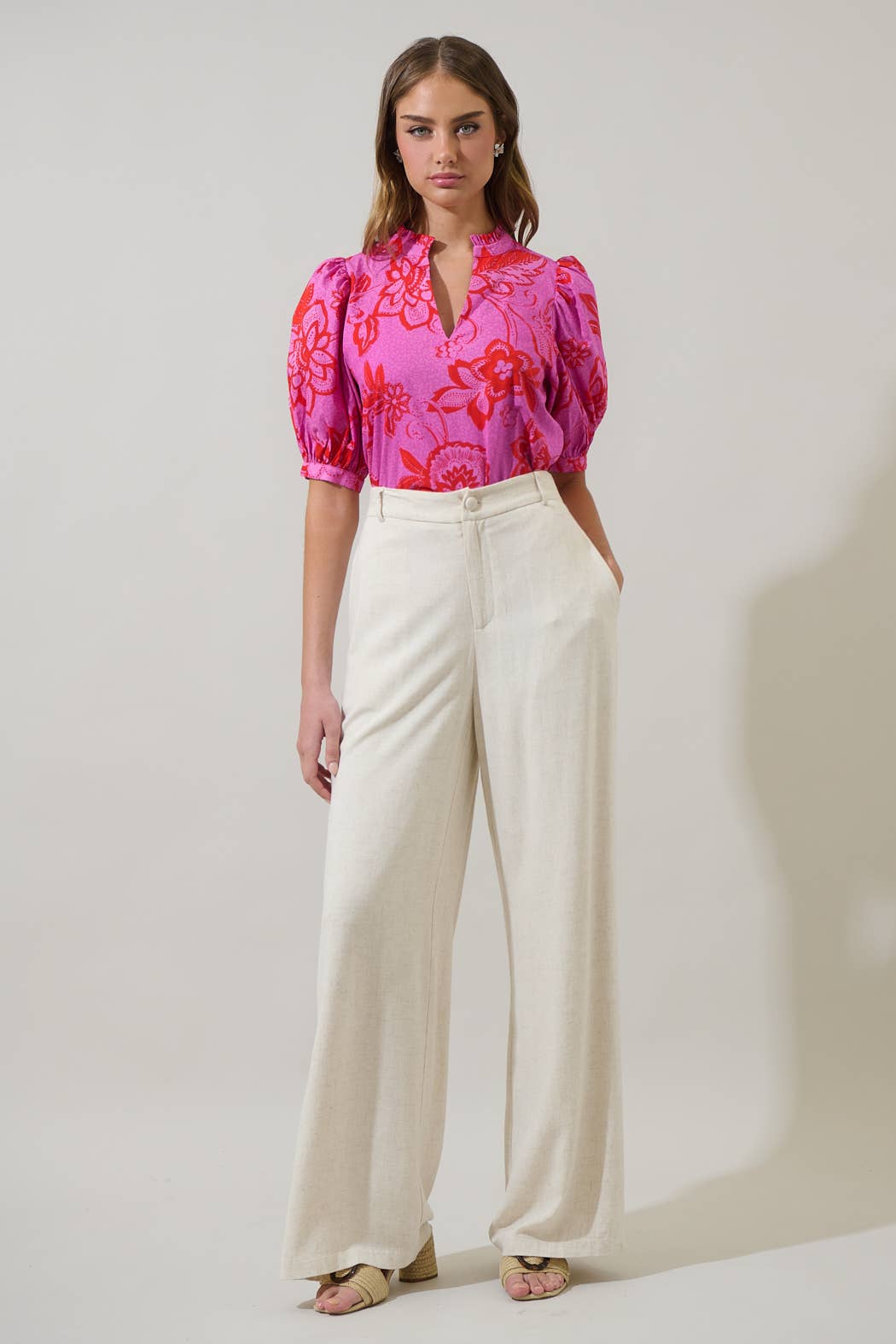 Weirly Floral Terri Puff Sleeve Top