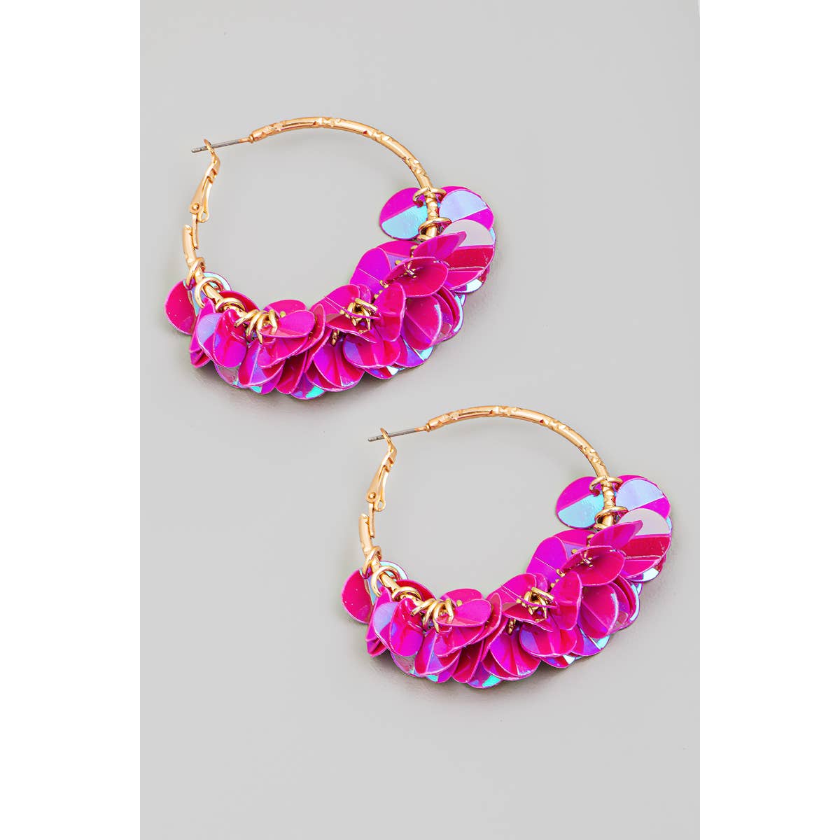 Shiny Multi Sequin Hoop Earrings