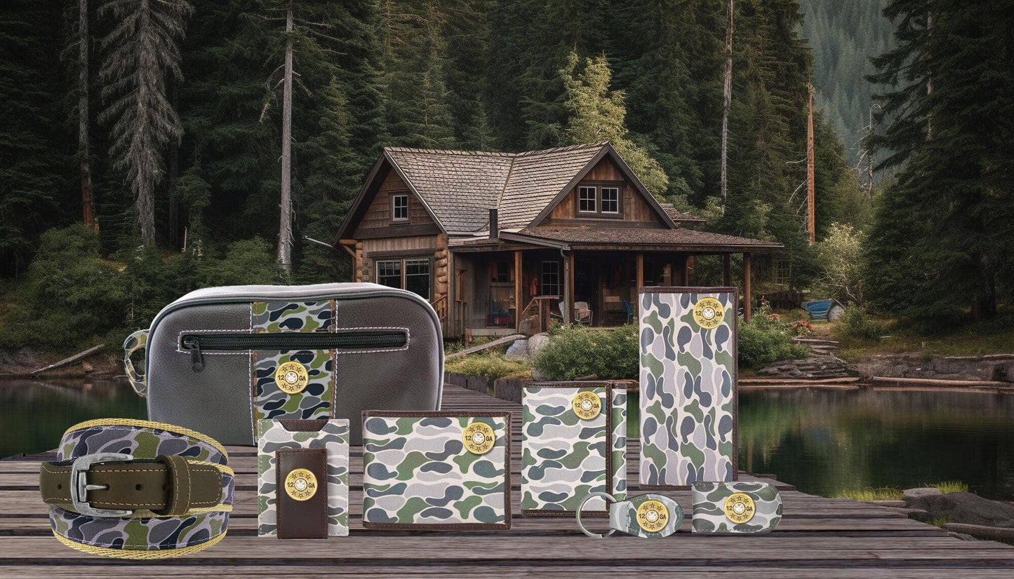 Shot Men's Bifold Old School Camo Leather Wallet.