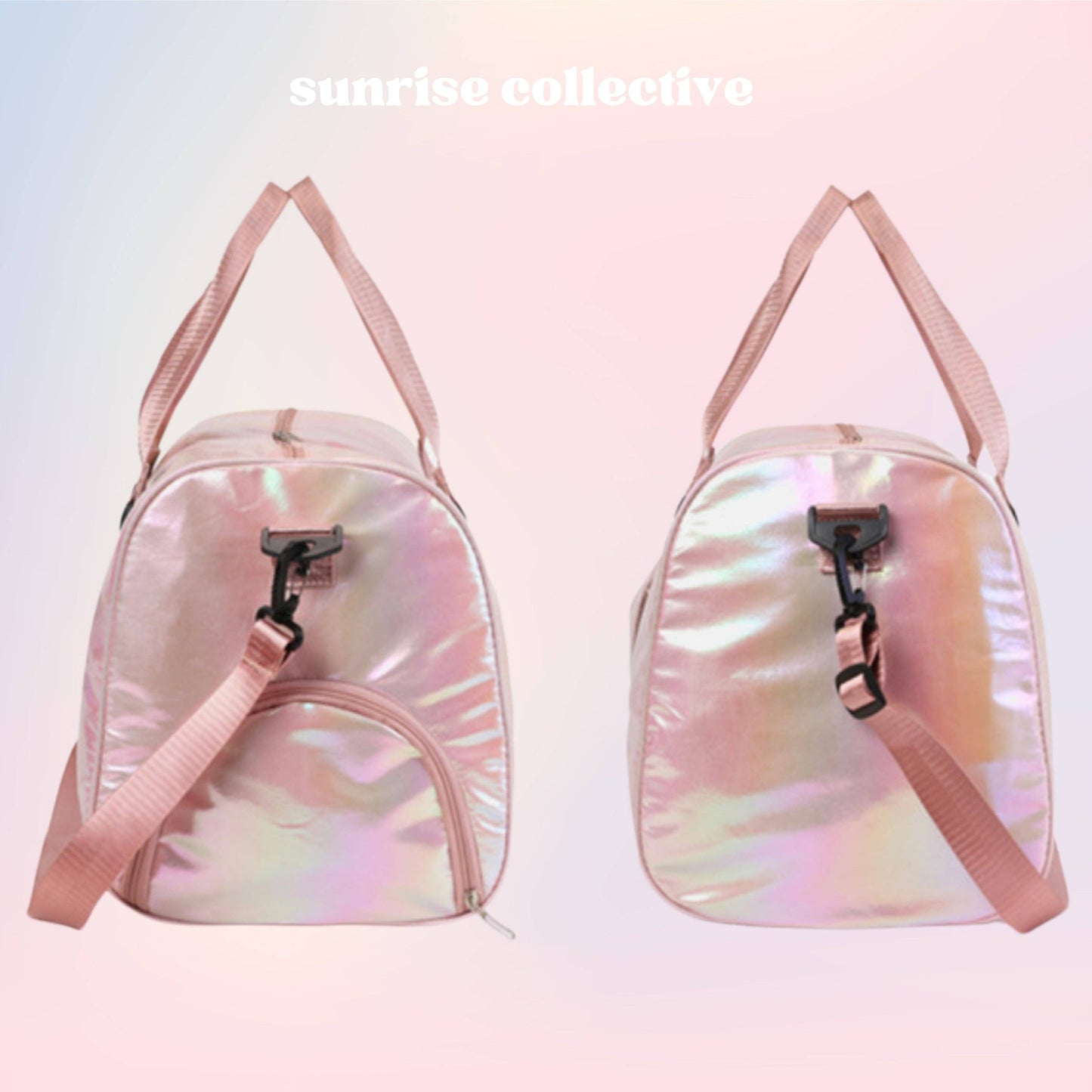 Irridescent Water Resistant Gym Bag with Shoe Compartment