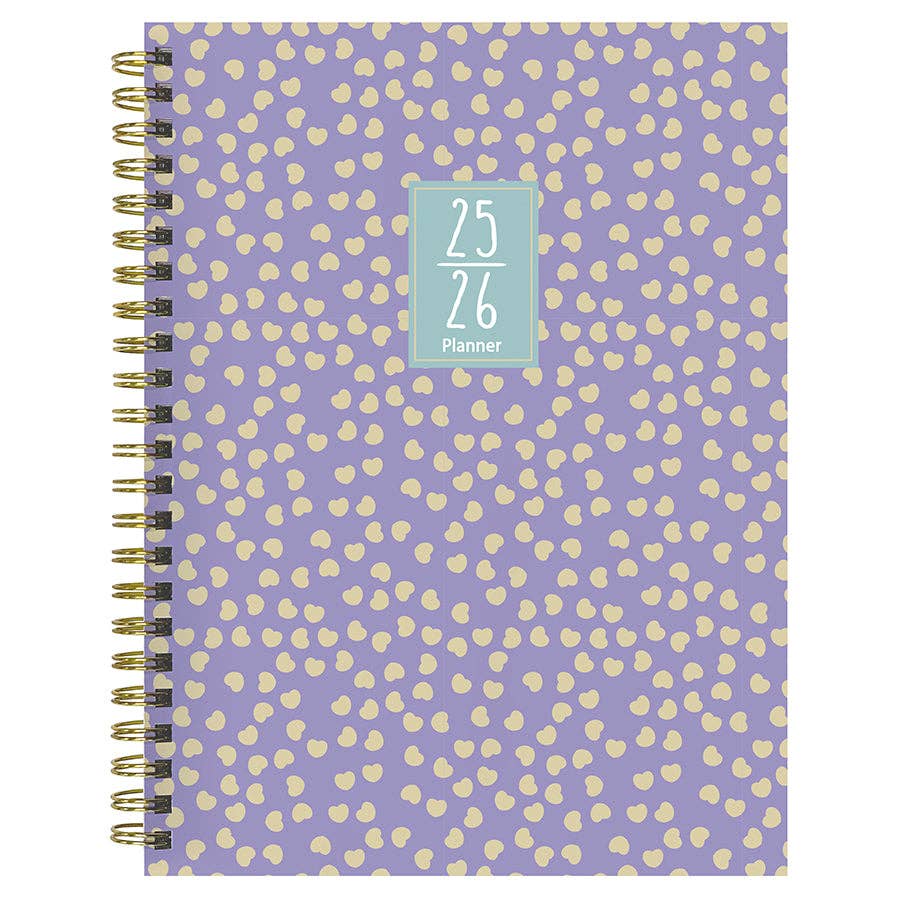 July 2025 - June 2026 Purple Polka Weekly Monthly Planner
