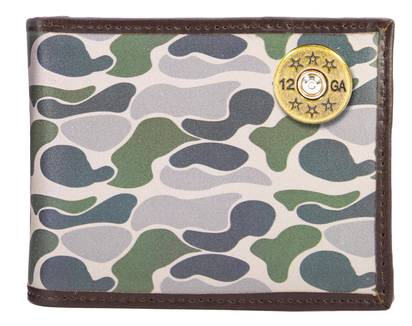 Shot Men's Bifold Old School Camo Leather Wallet.