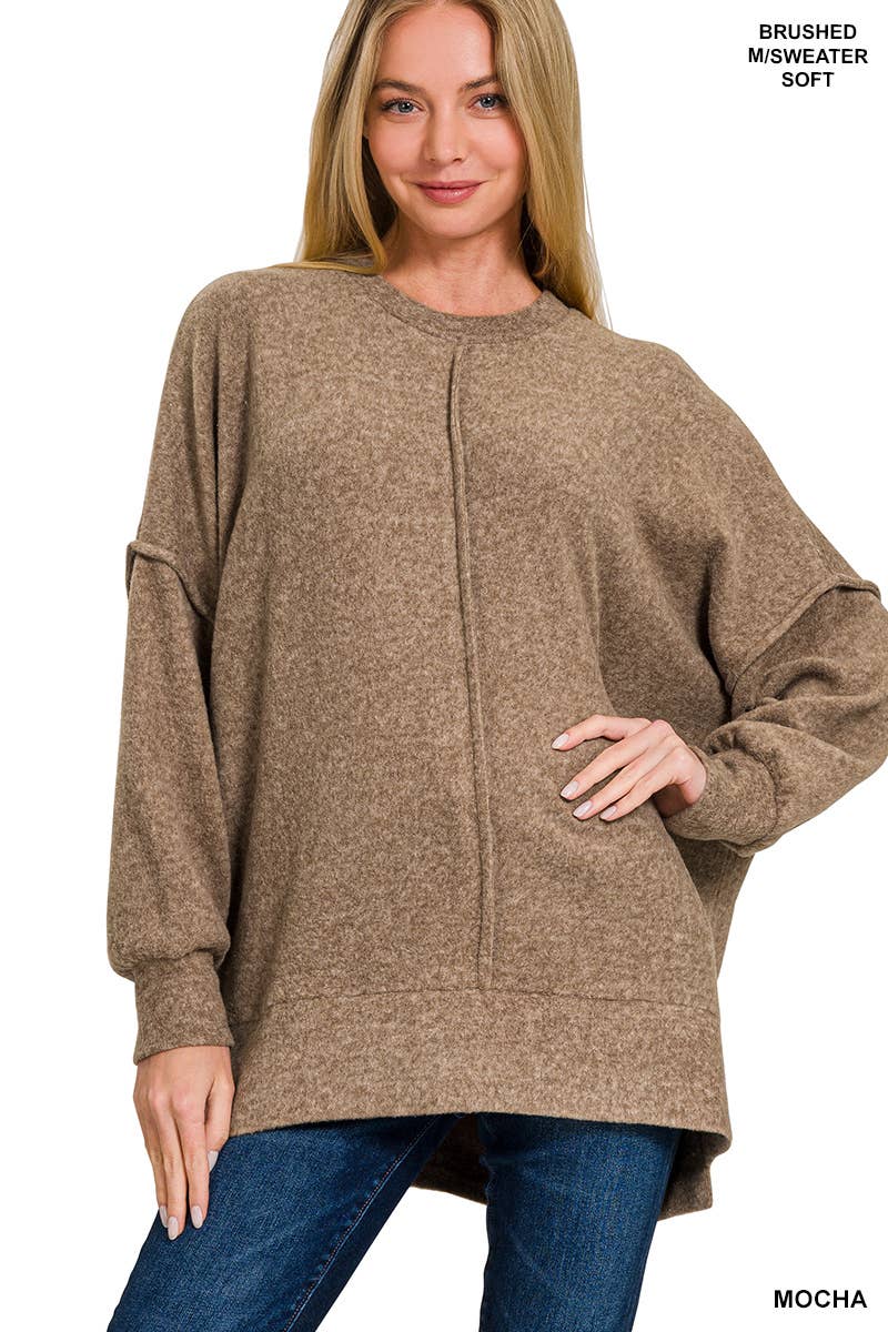 Brushed Melange Hacci Oversized Sweater