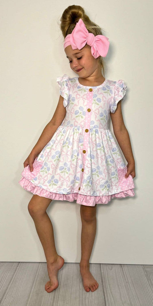 Hydrangea Coquette Girls Dress