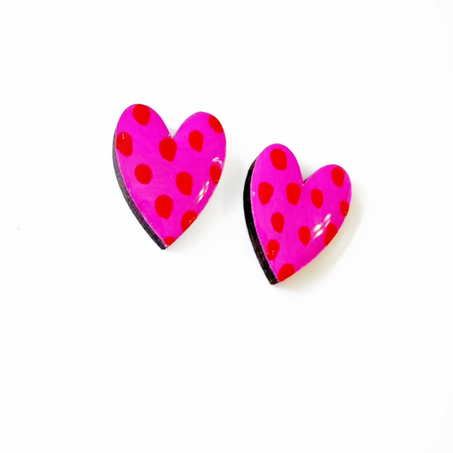 Pink and Red Heart Small Stud Earring - Valentine's Day