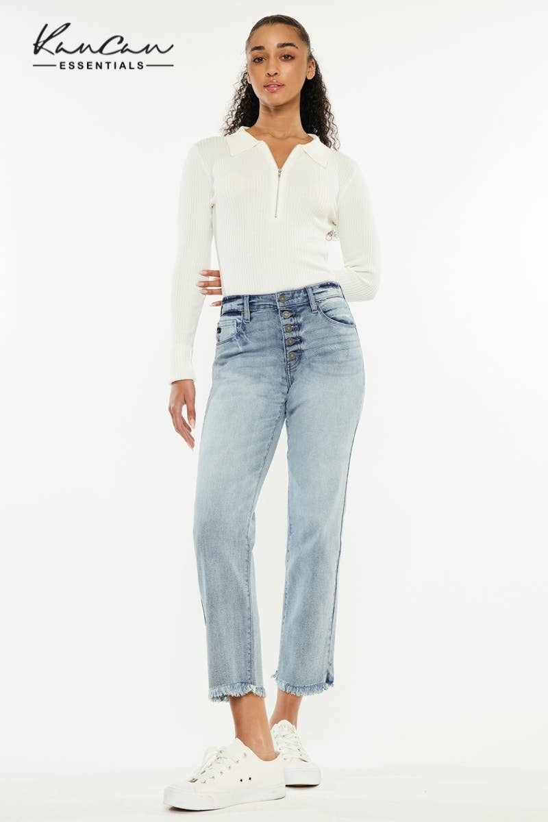 OPEN PACK HIGH RISE STRAIGHT FIT JEANS-KC20011L