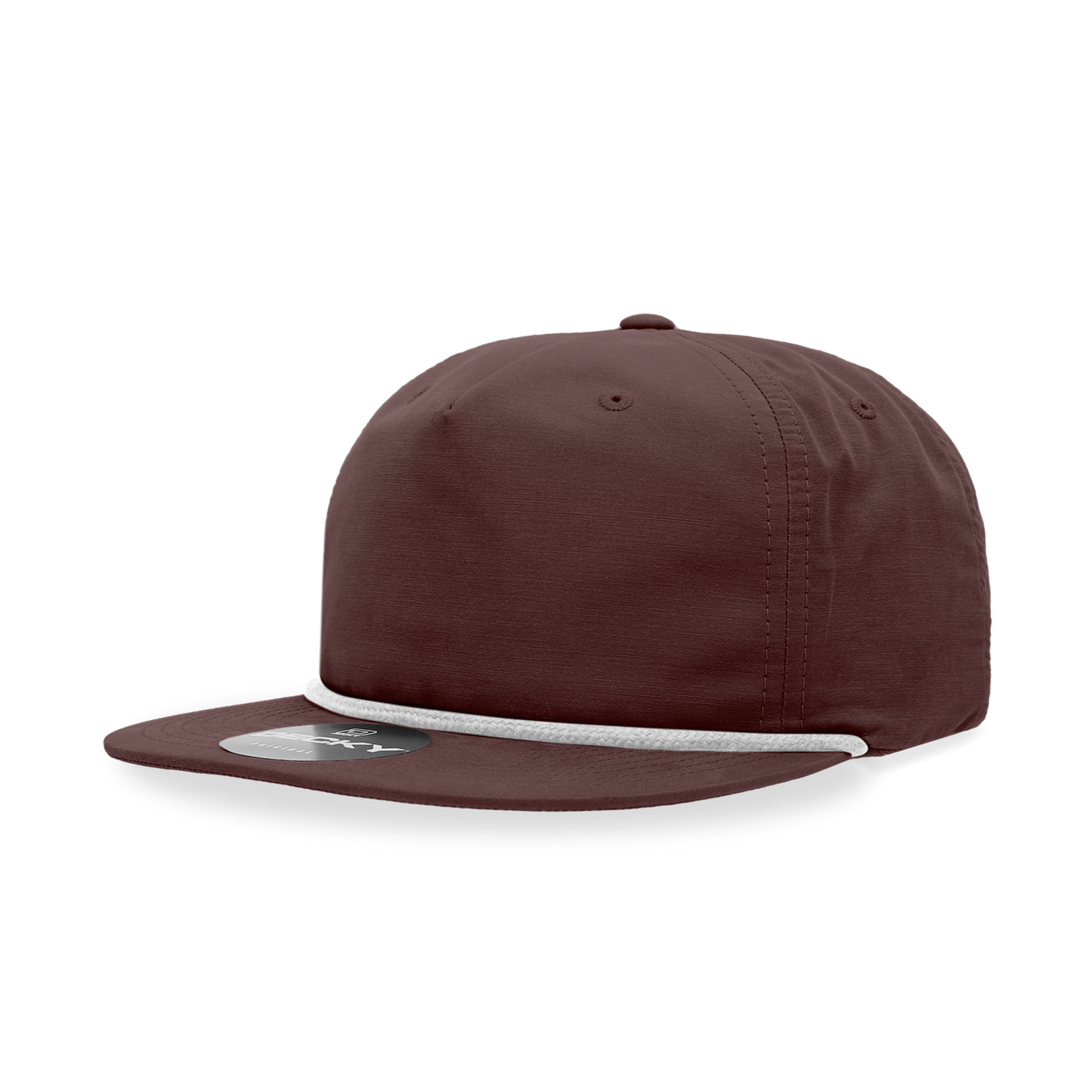 Decky 6032 Classic Rope Cap, 5 Panel Flat Bill Hat, Snapback