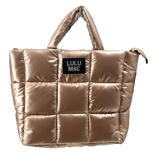 MP-8273 Large Puffer Metallic Handbag-Champagne