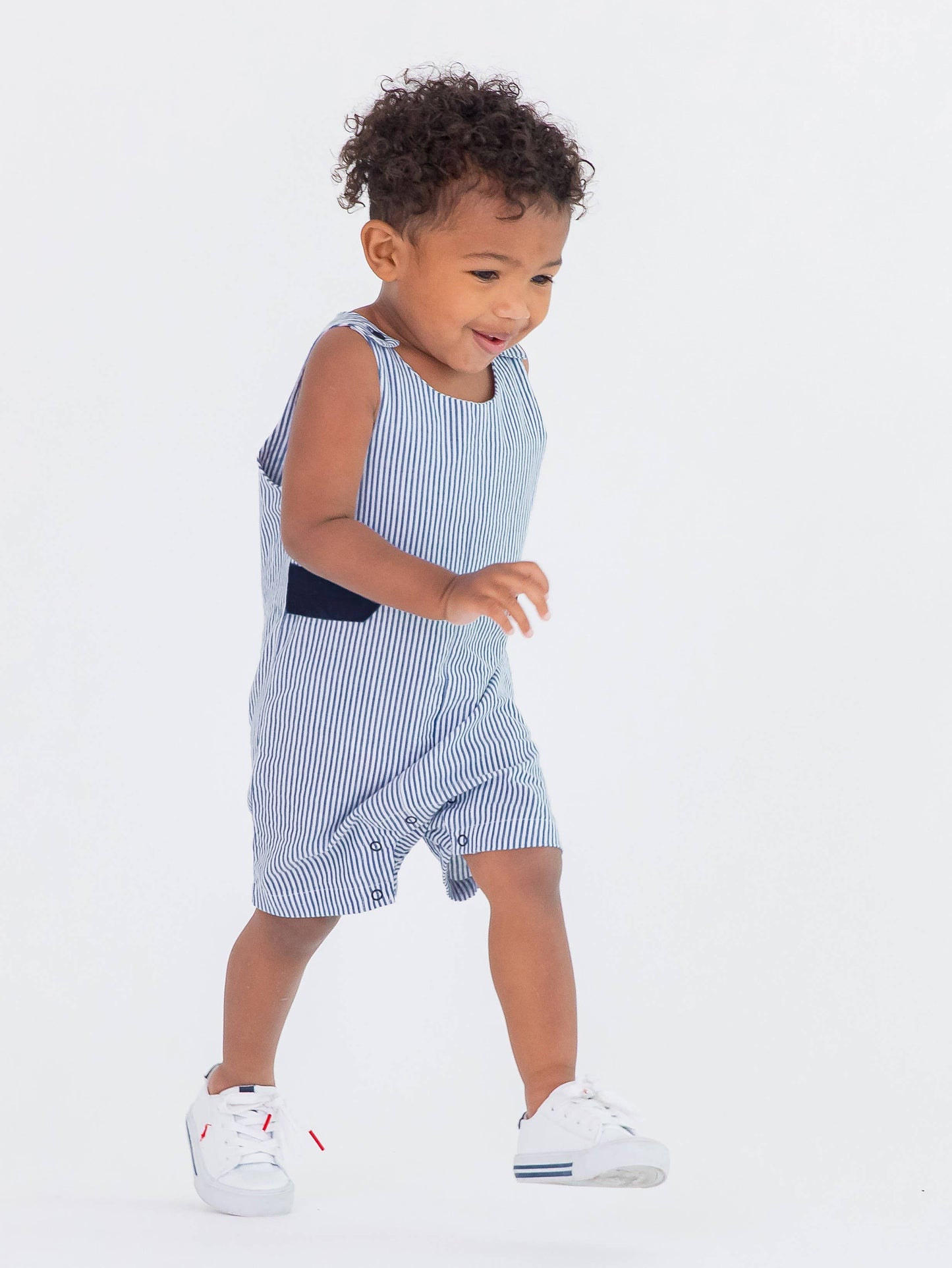 Baby Boys Classic Blue Seersucker Classic Jon Jon