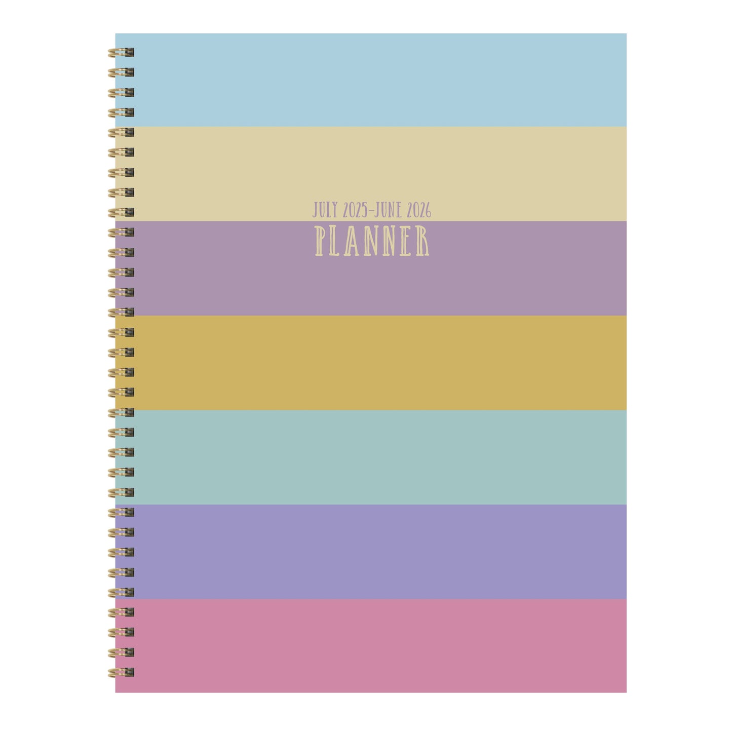 July 2025 - June 2026 Striped Large Weekly Monthly Planner