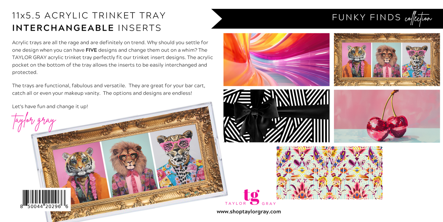 5.5x11 FUNKY FINDS trinket tray insert set of 5