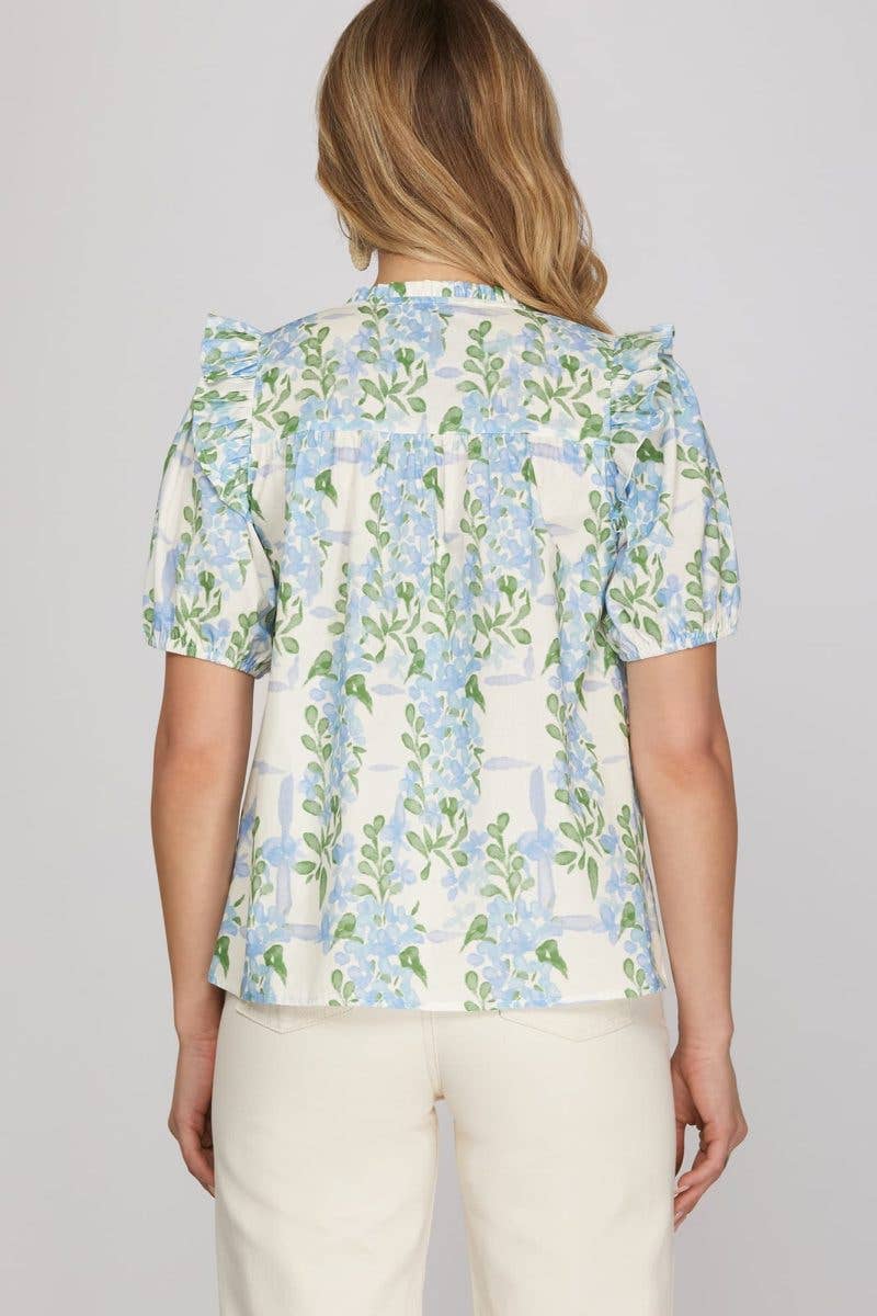 Floral Woven Print Top