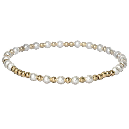 EMMA | Stretchy Anti-Tarnish Gold Filled & Pearls Bracelet