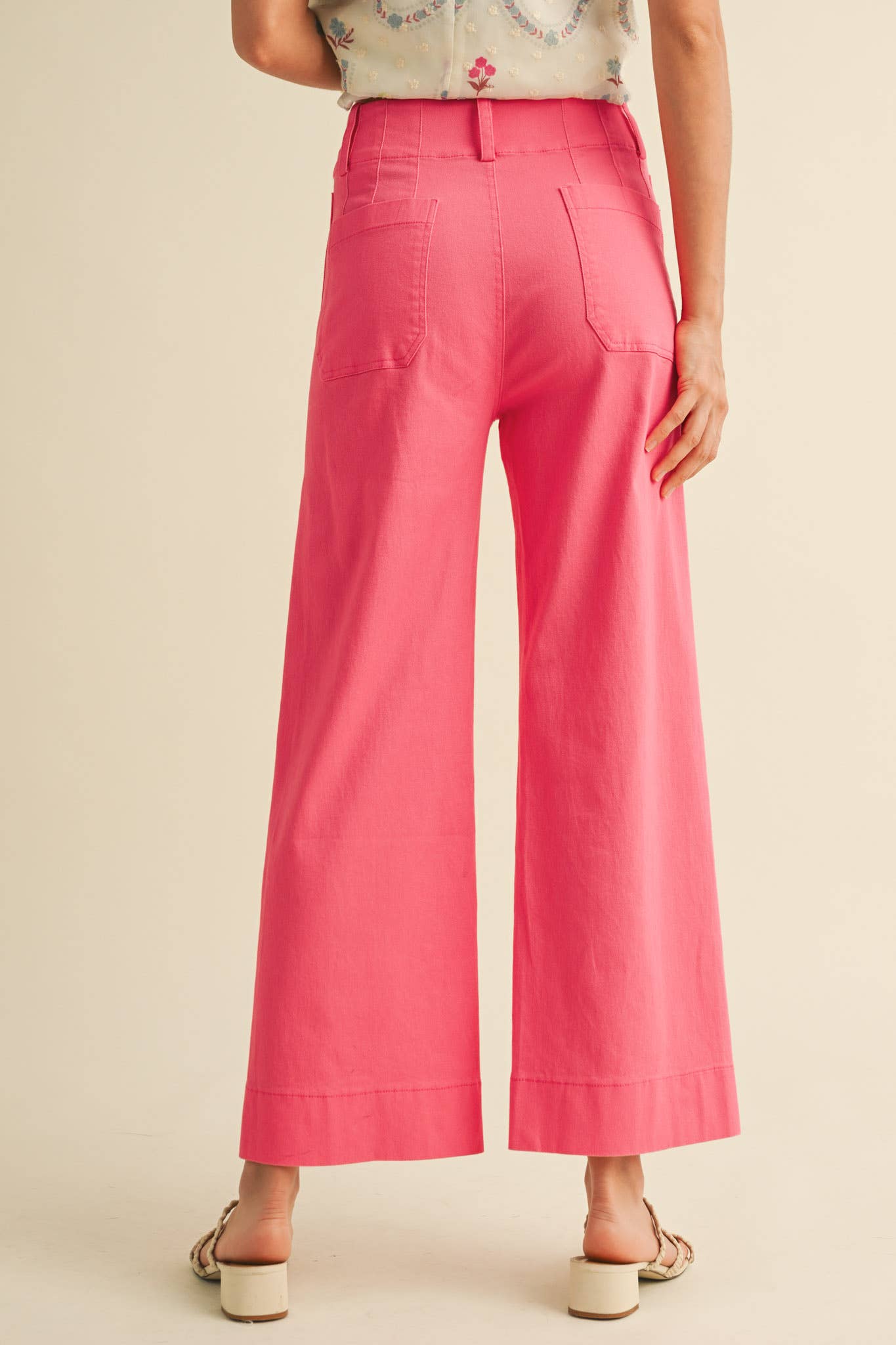 HIGH WAIST CROPPED WIDE LEG PANTS MP3303