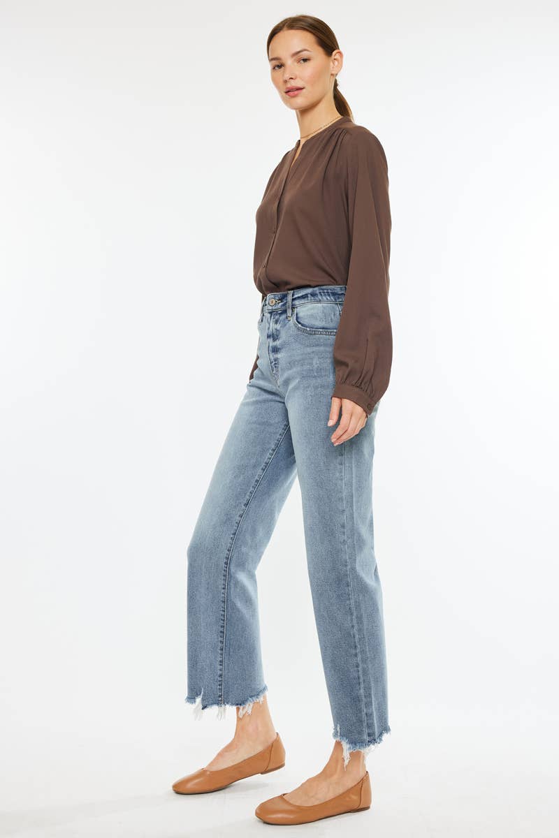 OPEN PACK HIGH RISE SLIM WIDE LEG JEANS-KC2565L
