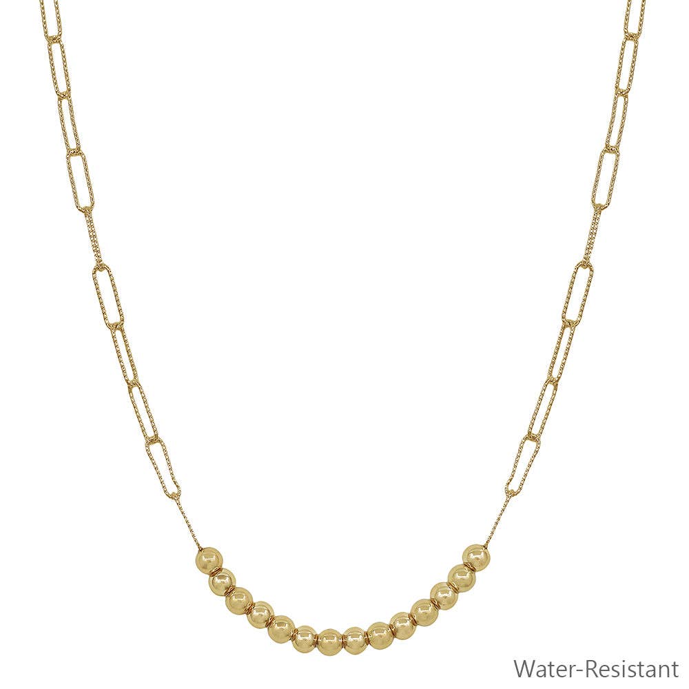 Gold Thin Chain with Beaded Accents 16"-18" Necklace