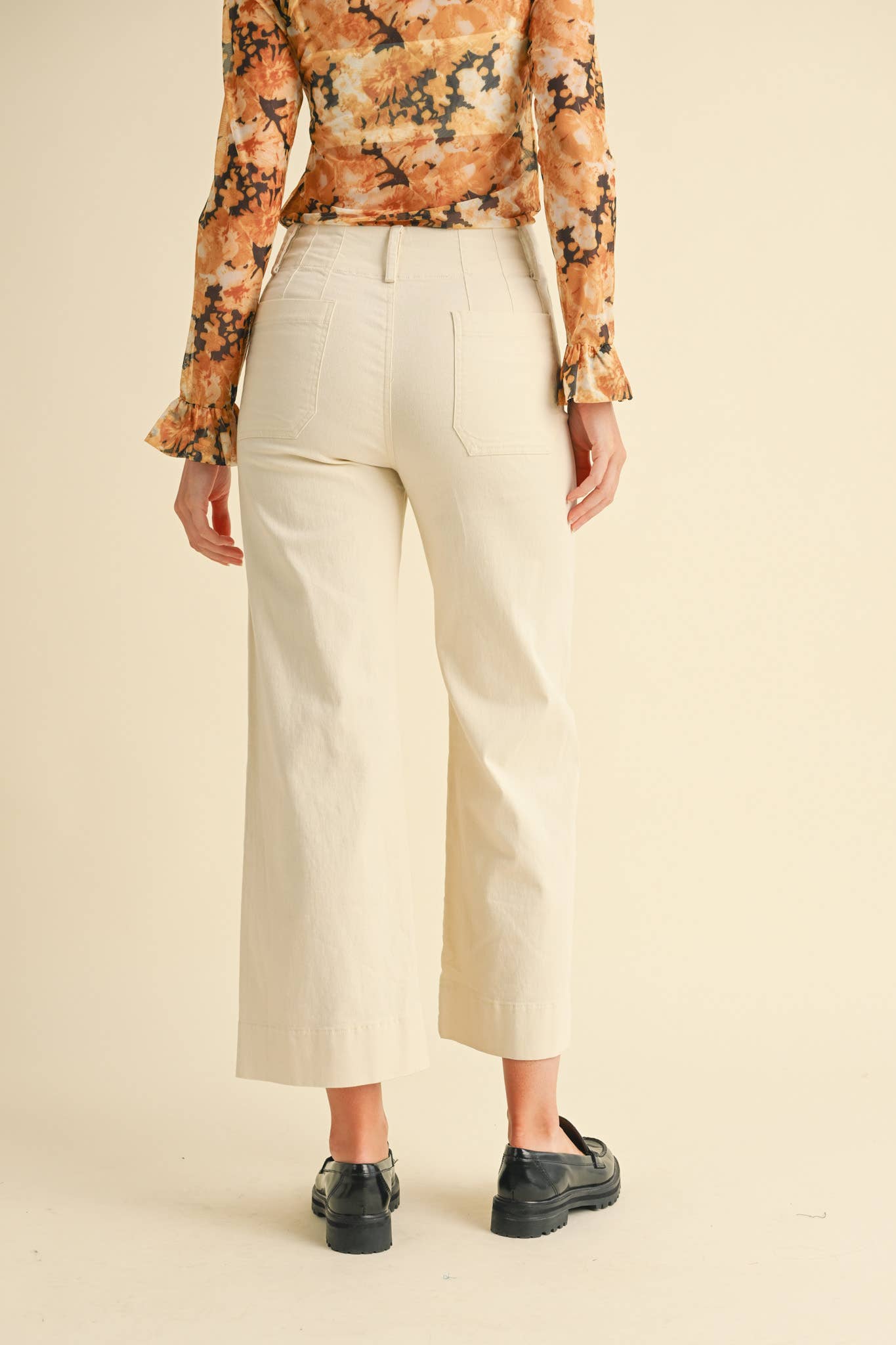 HIGH WAIST CROPPED WIDE LEG PANTS MP3303
