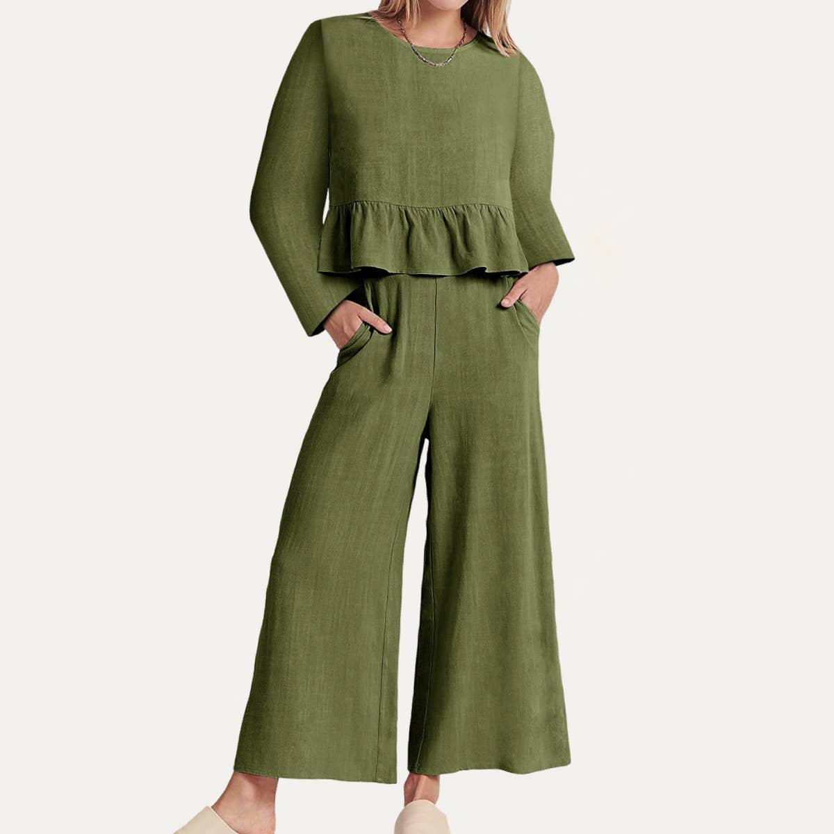 Cozy and Chic Long Sleeve Top and Pants Two-Piece Set